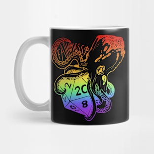 Fathomless D20: dnd 5e warlock dice rainbow text Mug